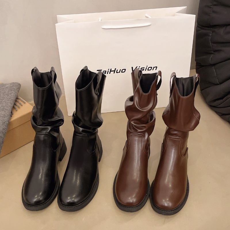 Street Fashion Winter 2025 - Winter new Style loose wide heel