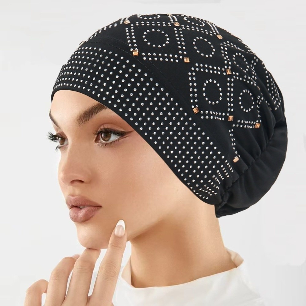Street Fashion Hijab - Comfortable Encrusted Diamonds Women's Headscarf Hat