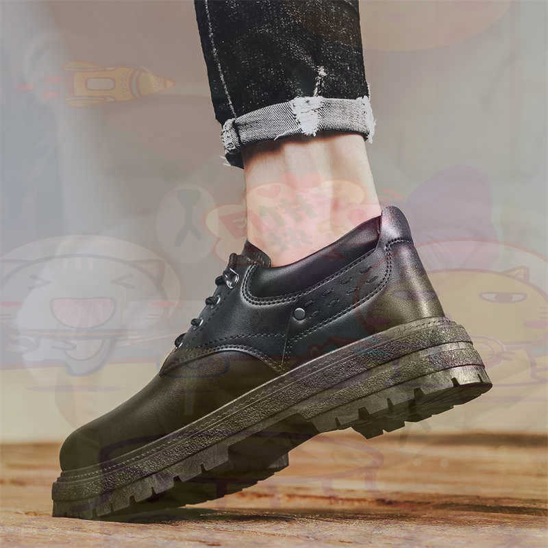 Street Fashion In Vietnam - Dark Natural Leather Fashion Trainers Tennis