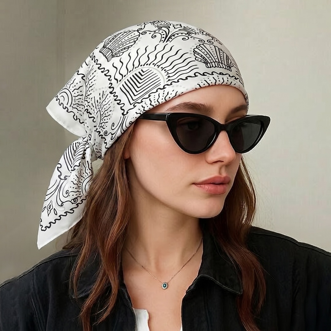 Street Fashion Hijab - Woman Scarf Hijab Square Headscarf Bandana