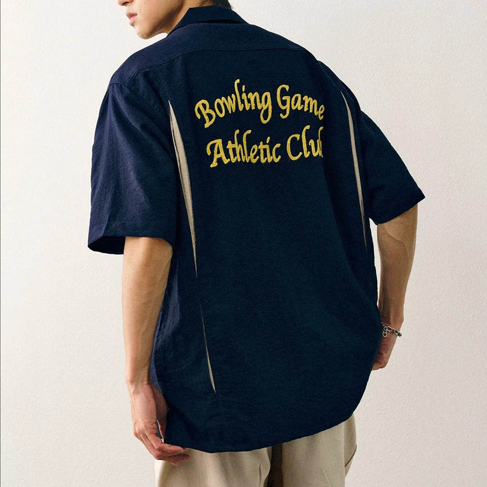 Street Fashion Trends 2025 - Men's Embroidered Short-Sleeved Shirt American Retro