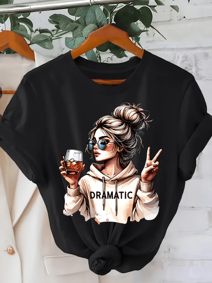 Street Fashion Trends 2025 - DRAMATIC 1pc Women' S Fashion Print