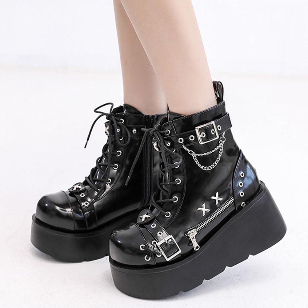 Street Fashion Female - Brand New Ladies Goth Platform Ankle