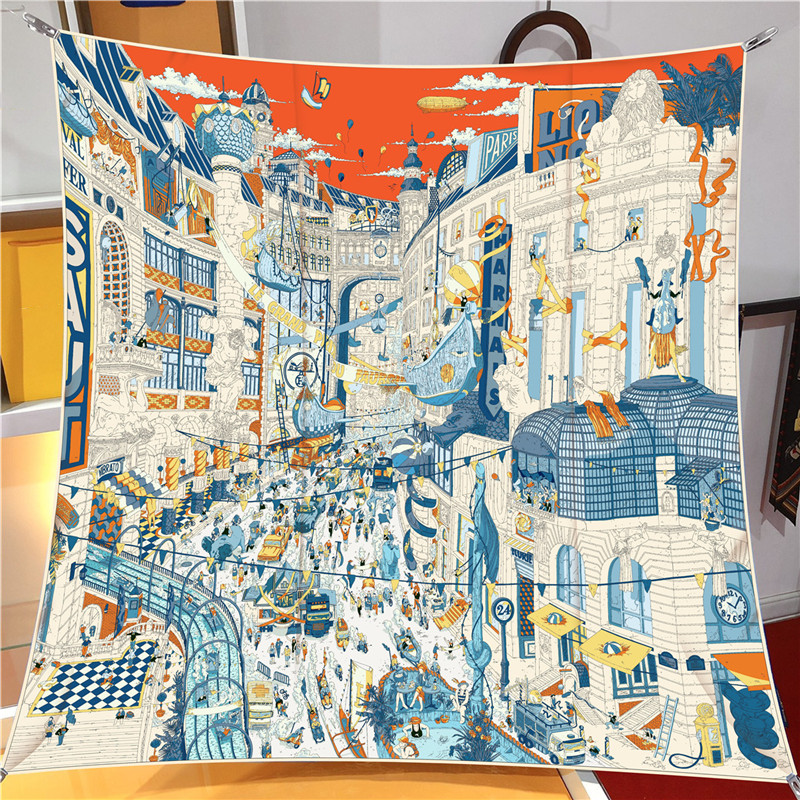 Silk Scarf Women City Street P - огляд і ціна Street Fashion Hijab