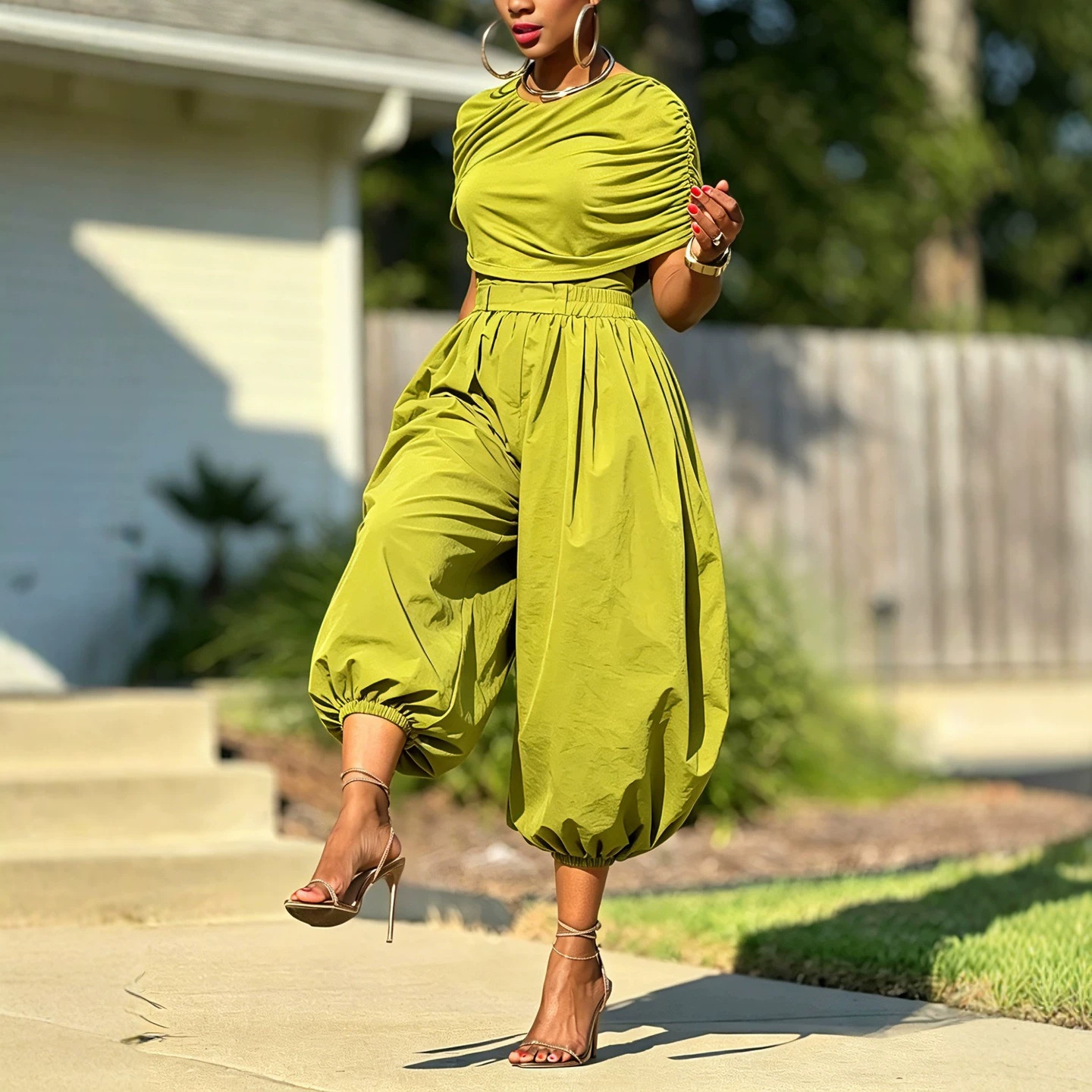 Two Piece Matching Set Ruched  - огляд і ціна Street Fashion Baggy