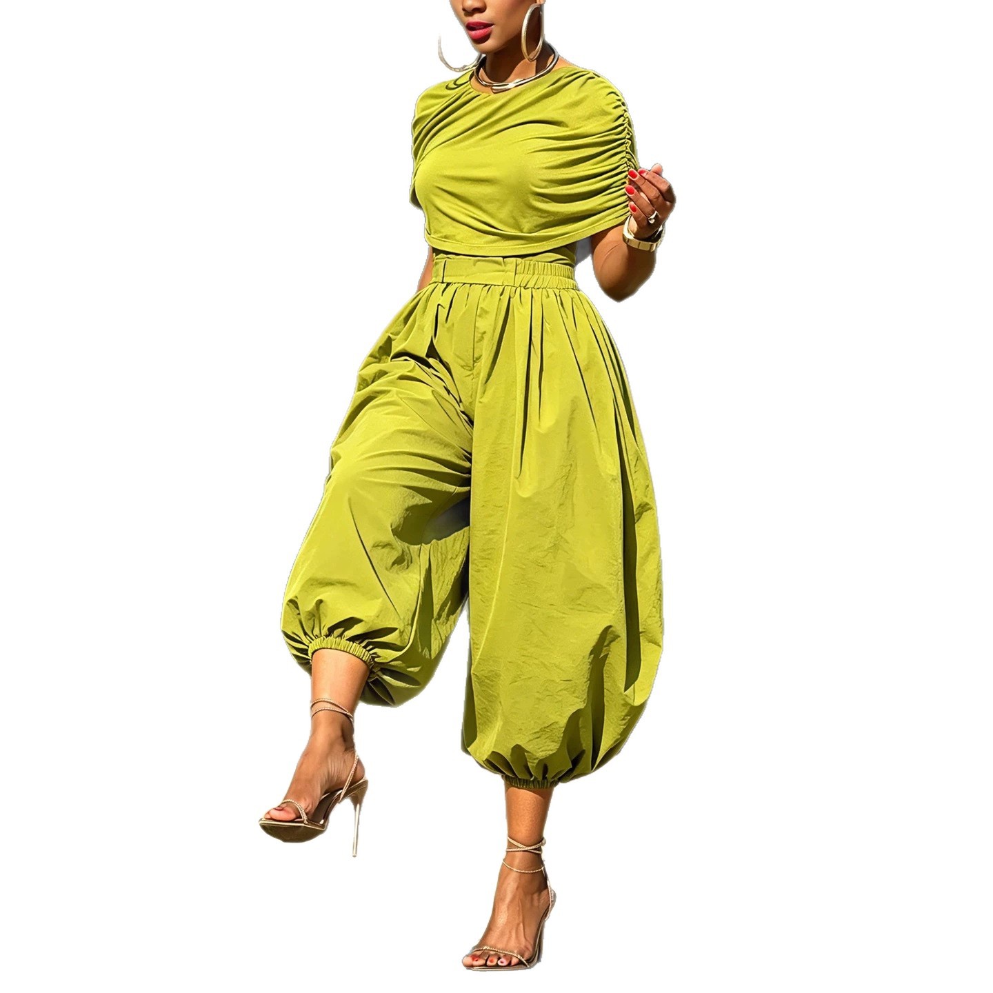 Two Piece Matching Set Ruched  - огляд і ціна Street Fashion Baggy
