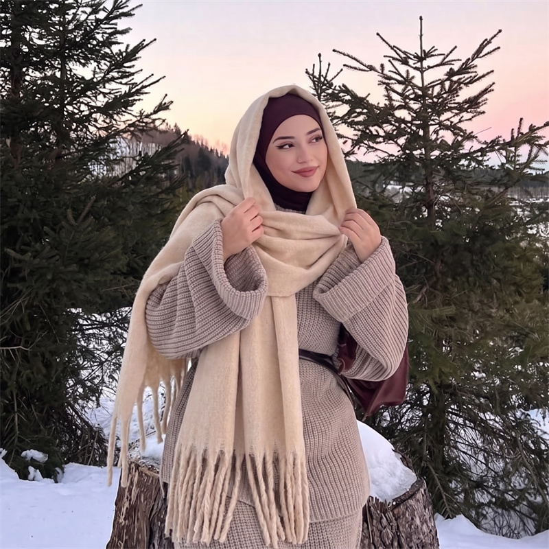36 Colors Solid Mohair Fringe  - огляд і ціна Street Fashion Hijab