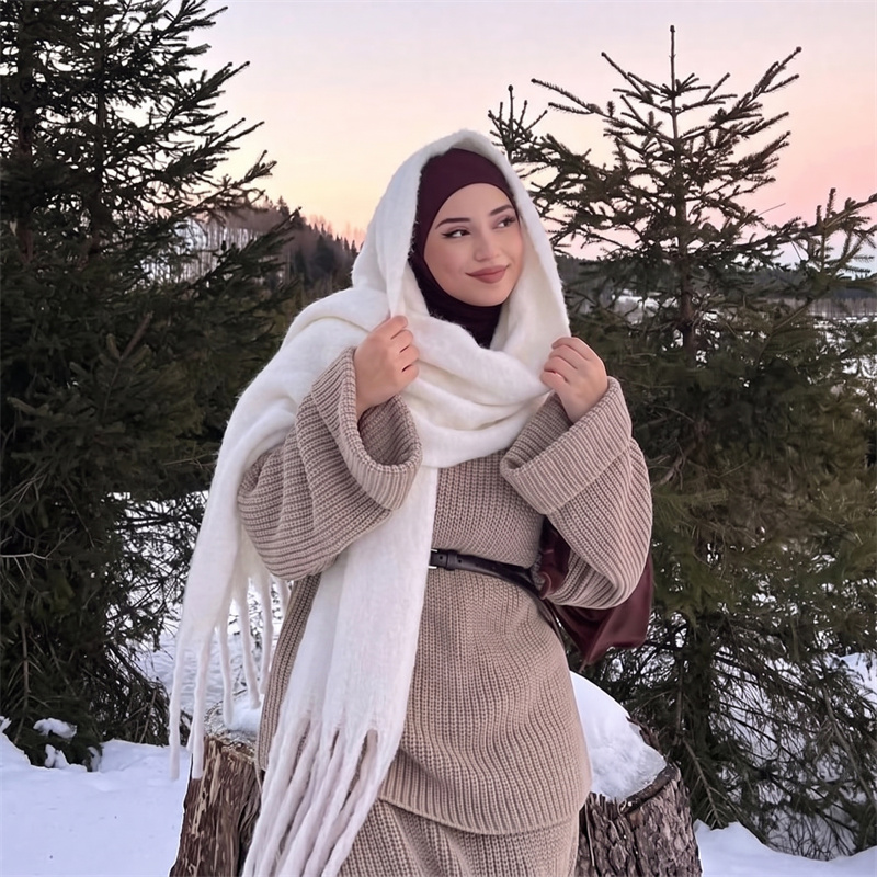 36 Colors Solid Mohair Fringe  - огляд і ціна Street Fashion Hijab