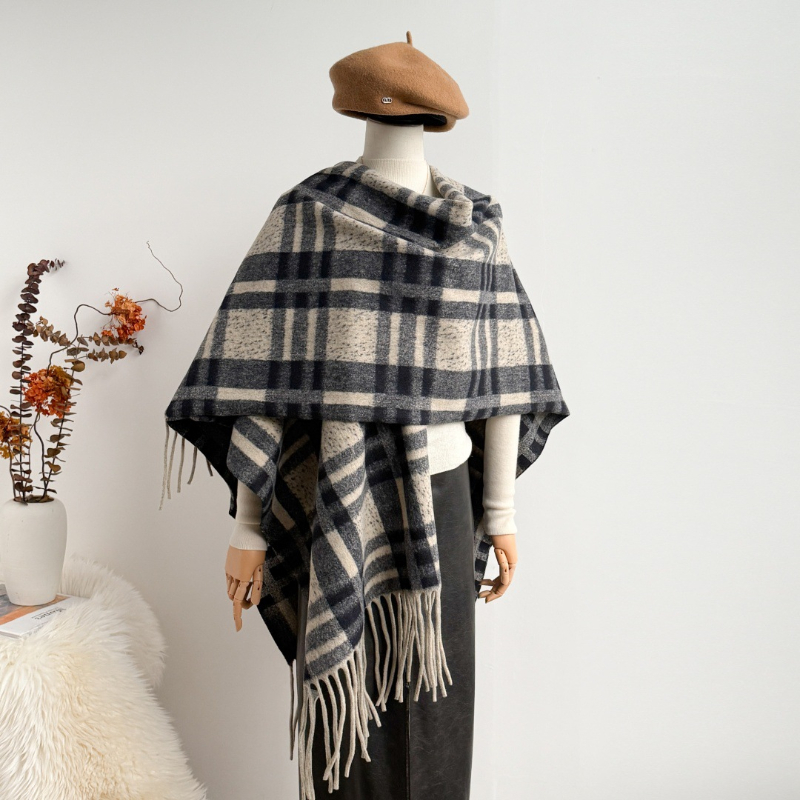 Heavy 750g Scarf Check Poncho  - огляд і ціна Street Fashion Hijab