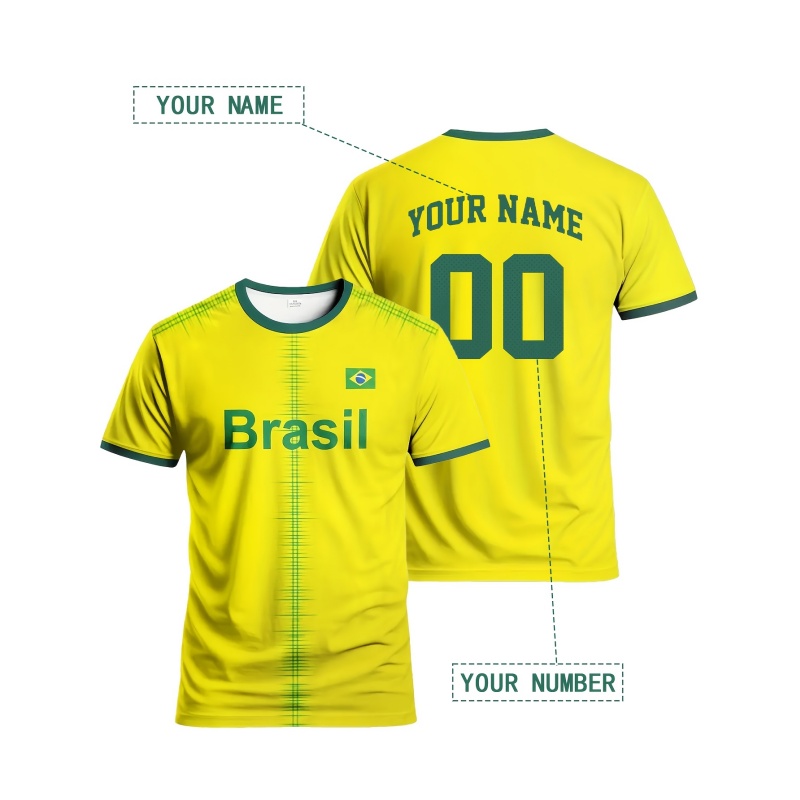3D Printed Brazil Sports T-Shi - огляд і ціна Street Fashion Brazil