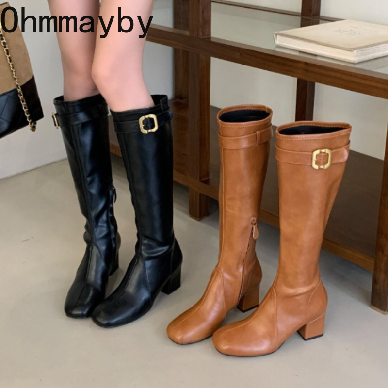 Women Retro Square Toe Knee Hi - огляд і ціна Street Fashion Winter