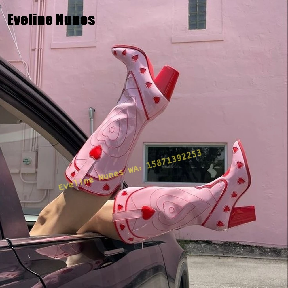 Pink Heart Space Cowgirl Boots - огляд і ціна Street Fashion Female