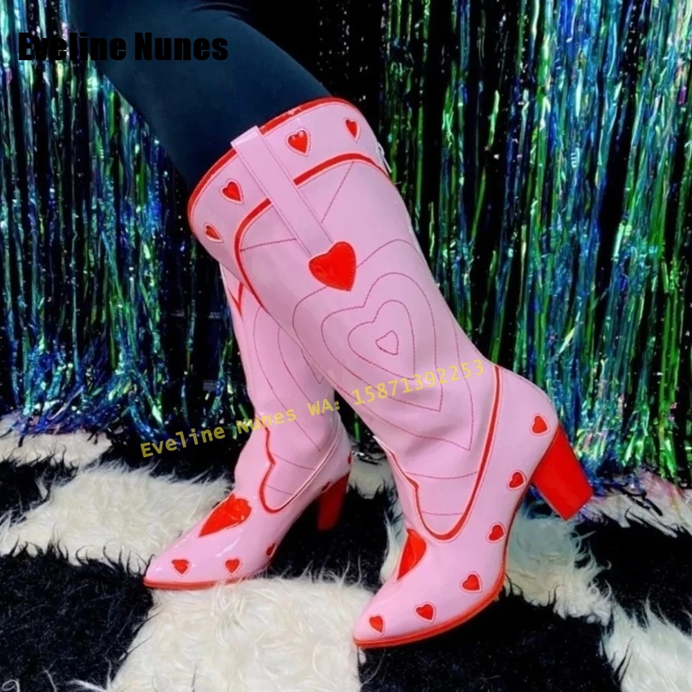 Pink Heart Space Cowgirl Boots - огляд і ціна Street Fashion Female