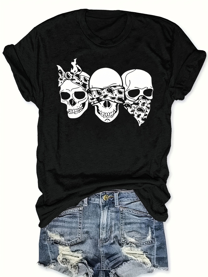 Happy Cartoon Skull T-Shirt, L - огляд і ціна Street Fashion Trends 2025