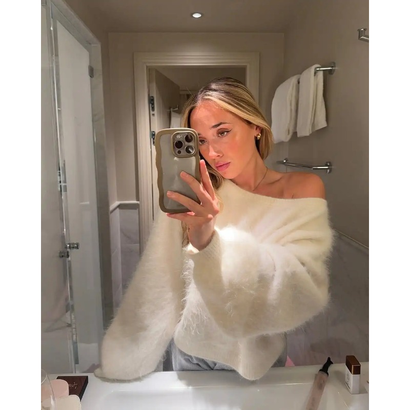 2025 Women Solid Off Shoulder  - огляд і ціна Street Fashion Winter 2025