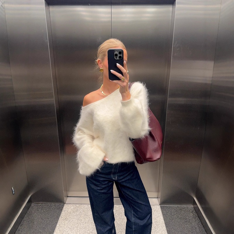 2025 Women Solid Off Shoulder  - огляд і ціна Street Fashion Winter 2025