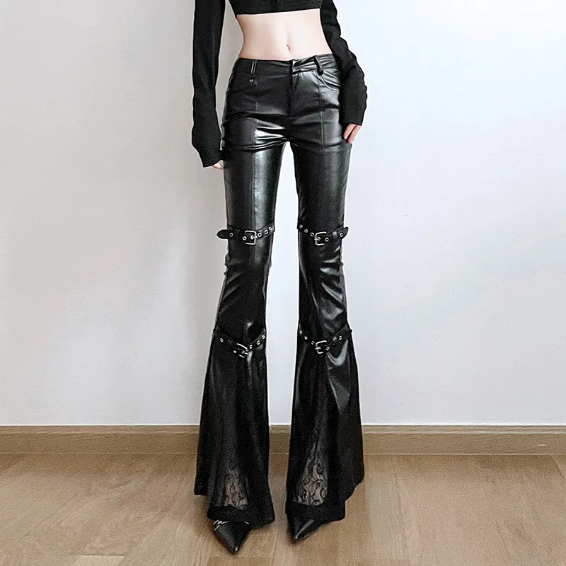 Women's PU Leather Flare Pants - огляд і ціна Street Fashion Female