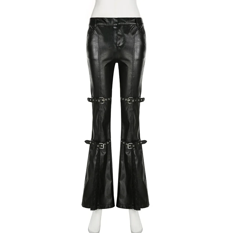 Women's PU Leather Flare Pants - огляд і ціна Street Fashion Female