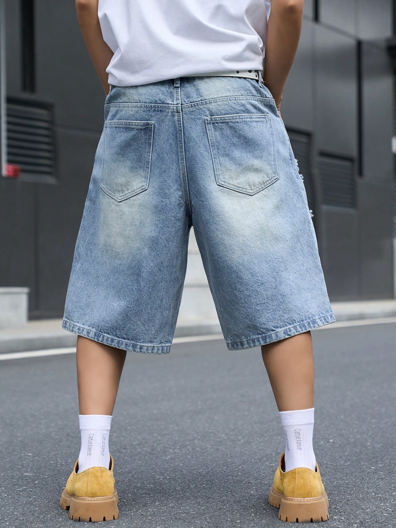 Men's Loose Fit Denim Bermuda  - огляд і ціна Street Fashion Baggy